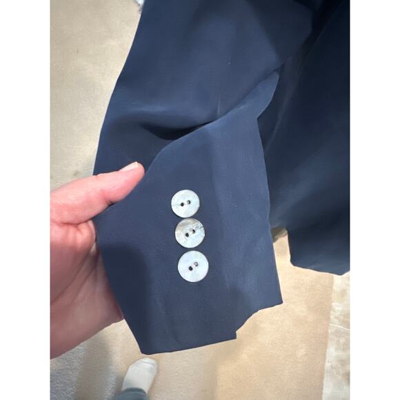 Women’s Collections Point Of View Vintage 100% Silk Navy Blazer. Size XL - Picture 4 of 4